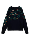 Leathersmith of London floral intarsia-knit jumper
