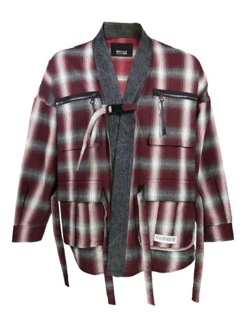 Mostly Heard Rarely Seen plaid buckle shirt jacket