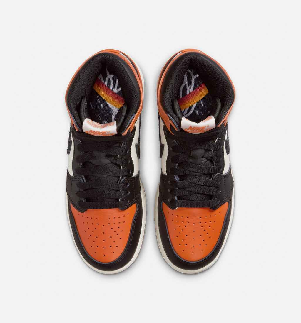 Air Jordan 1 Retro High OG Shattered Backboard | Grade School Lifestyle Shoe | Black/Sail/Starfish