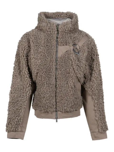 HELIOT EMIL Chiaroscuro fleece hooded jacket