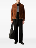 Michael Kors suede double-zip racer jacket