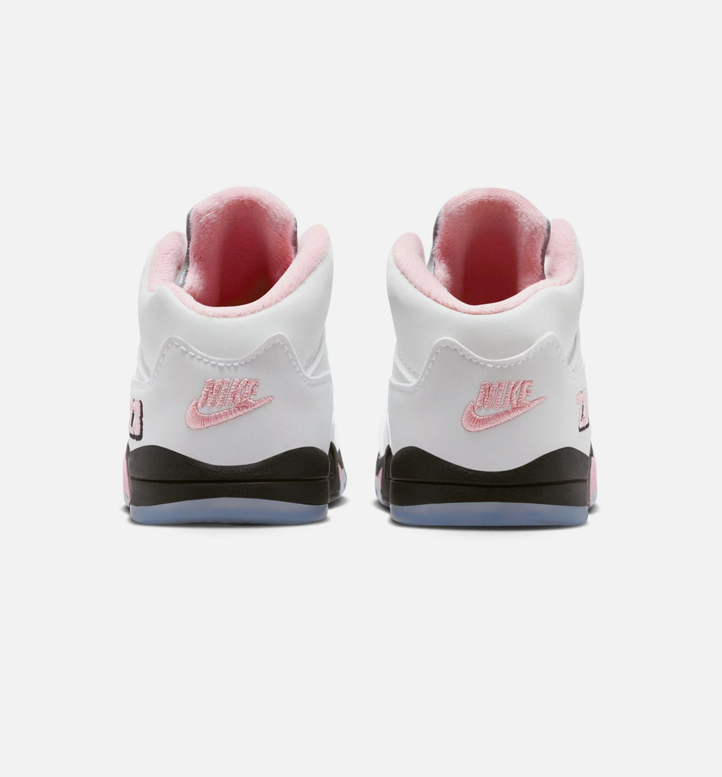 Air Jordan 5 Retro Medium Soft Pink Infant/Toddler Shoe - White/Black/Medium Soft Pink