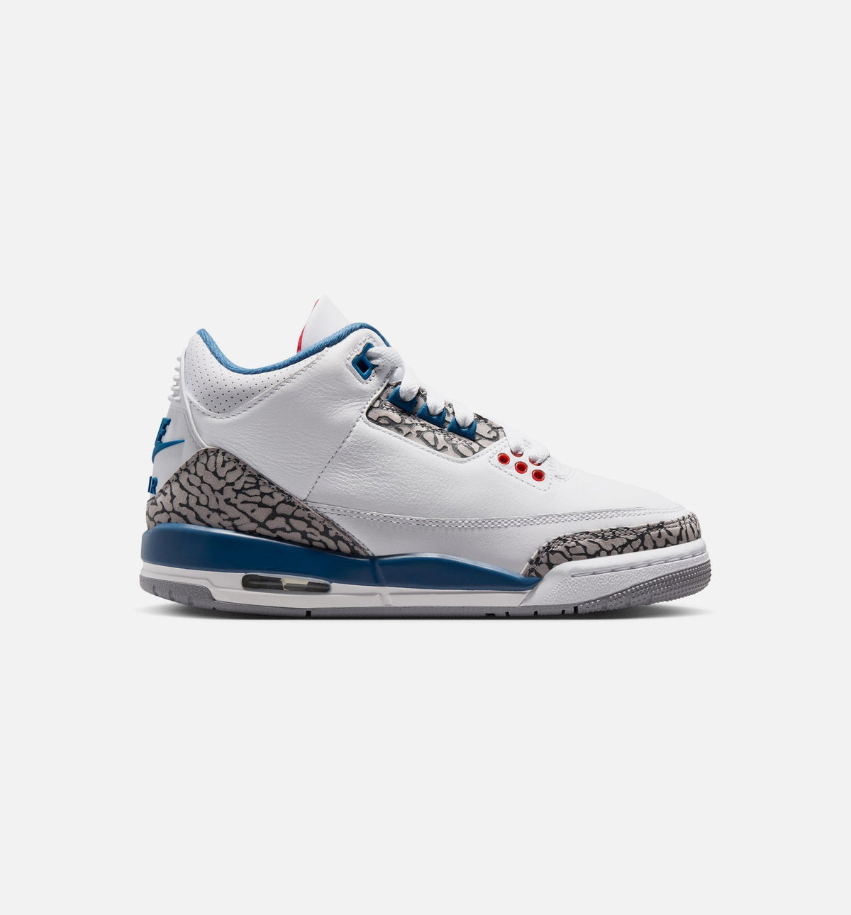Air Jordan 3 Retro OG True Blue Grade School Lifestyle Shoe – White/Fire Red/True Blue