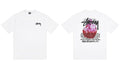 Stussy Pink Crystal International Text Graphic Short Sleeve Tee