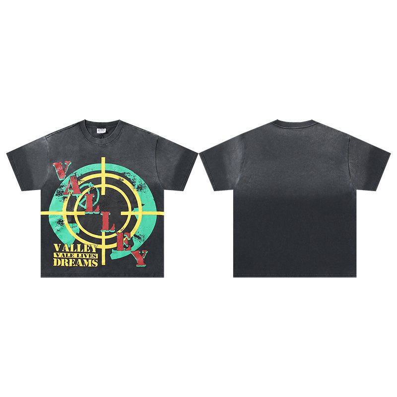 VALE USA Washed Lives Dreams Graphic T-Shirt