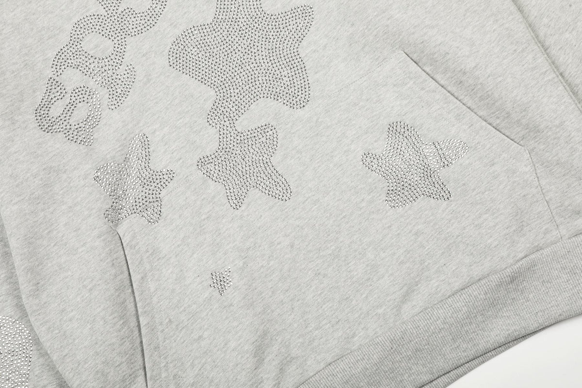 Sp5der Rhinestone Star Hoodie & Sweatpants Matching Set