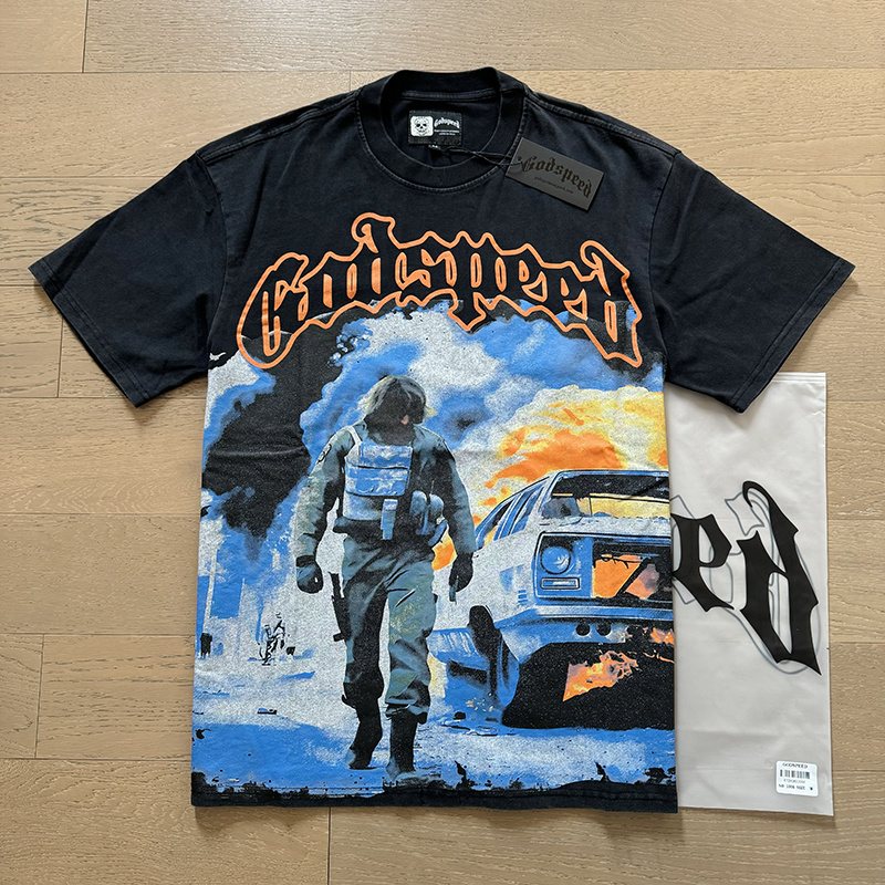 Godspeed Astronaut Car Graphic T-Shirt
