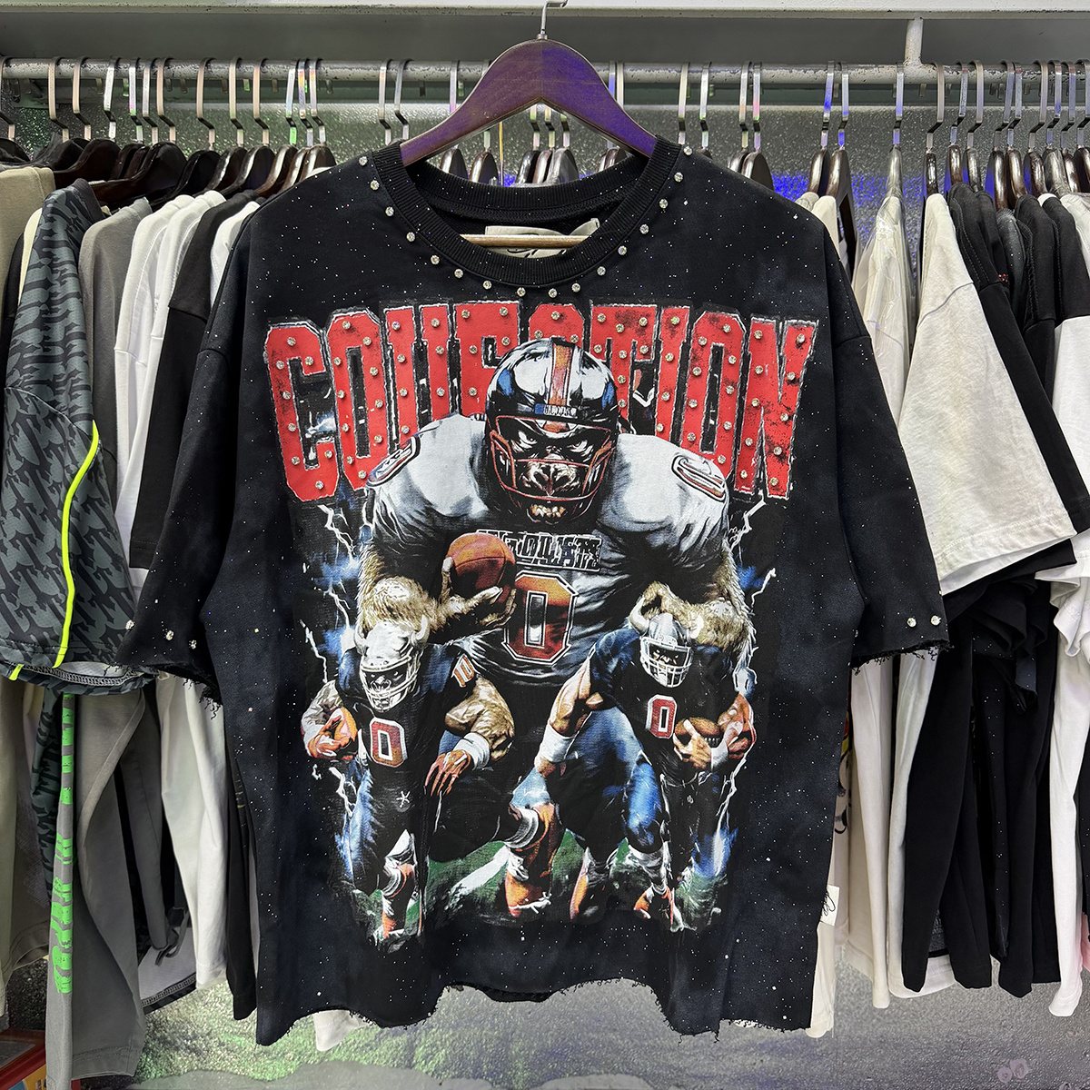 BKYS Revival Football Graphic Cropped T-Shirt