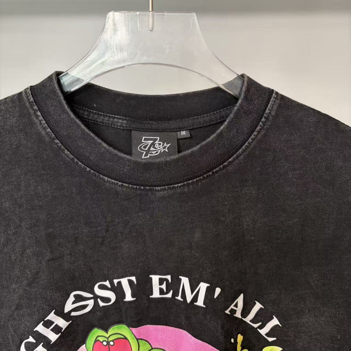 TRIPLE SEVENS Charcoal Ghost Graphic T-Shirt