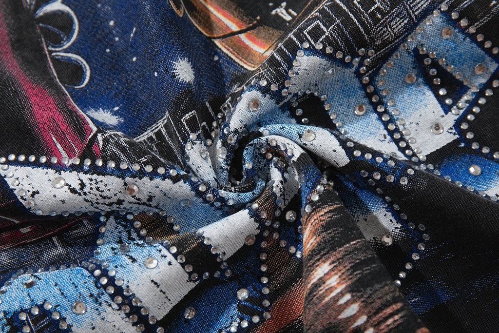 MAJESTIK Racing Graphic Acid-Wash T-Shirt