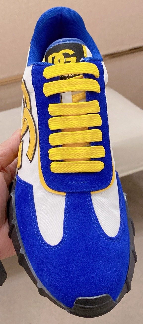 Dolce & Gabbana Blue and Yellow Sneakers