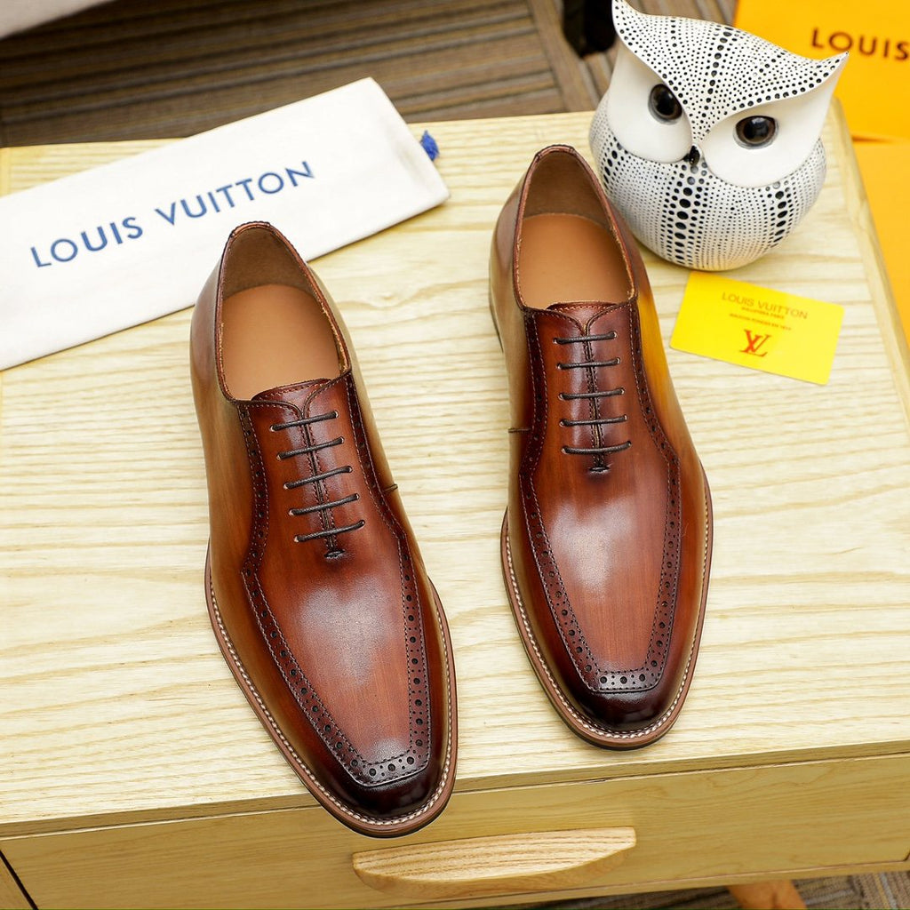 Louis Vuitton Men's Brown Lace-Up Dress Shoes