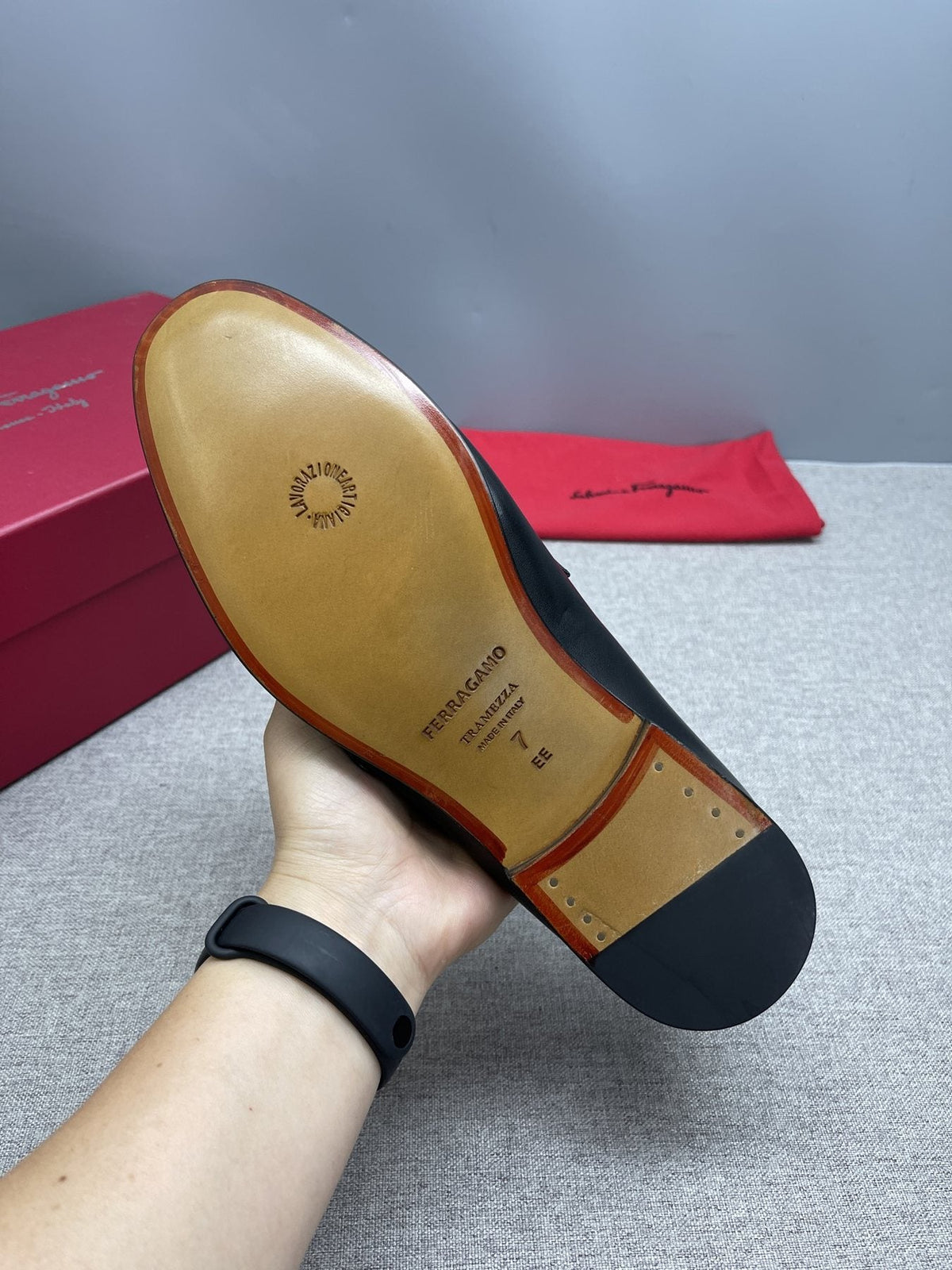 Ferragamo Men's Black Gancini Hardware Loafers