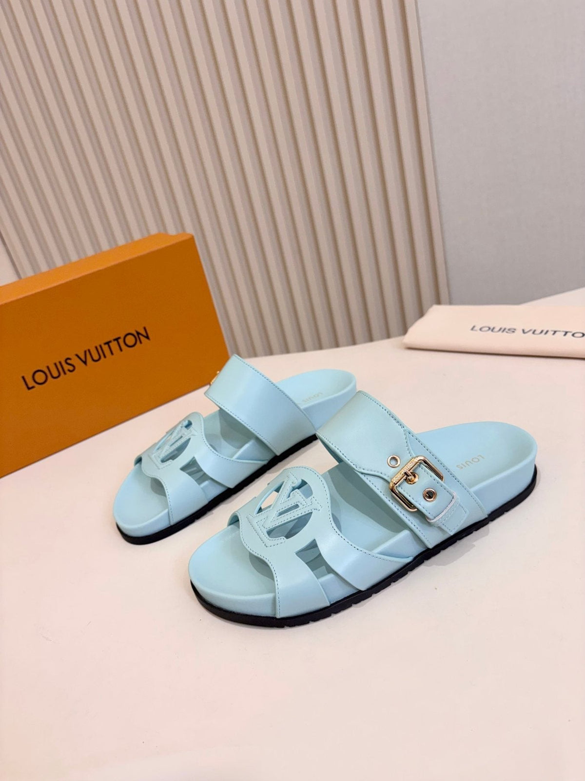 Louis Vuitton Cutout Buckle Slide Sandals