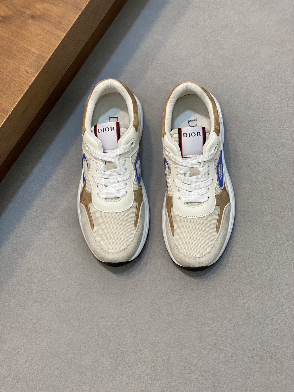 Dior Blue Accent Low-Top Sneakers